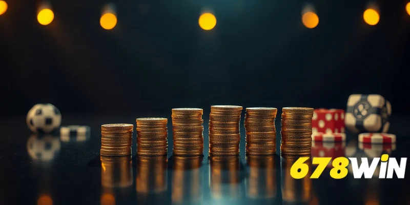 Các chồng xu vàng tăng dần thể hiện chiến thuật gấp đôi
